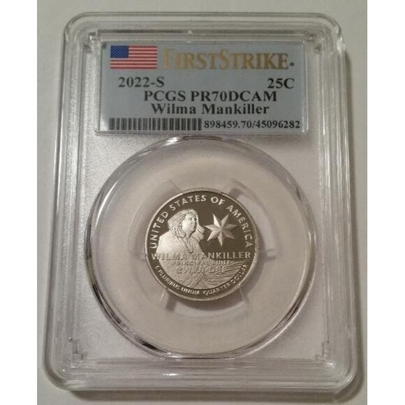 2022 S Clad Wilma Mankiller Quarter Proof PR70 DCAM PCGS First Strike - Picture 1 of 2
